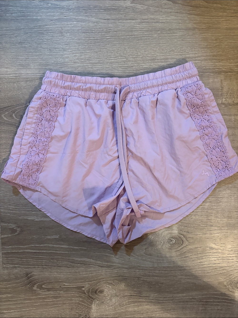 Target Light Pink Athletic Shorts with Lace Trim